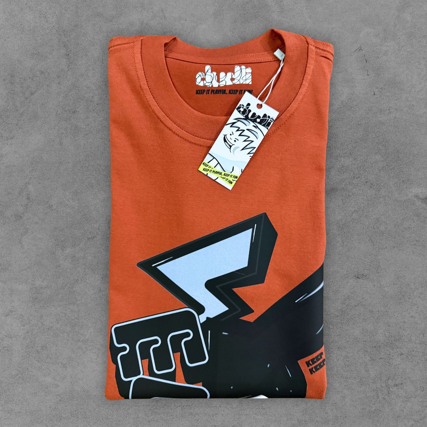 Dudli Playful Graphic Tshirts - Mad Electro - Drained | Brick - regular_fit