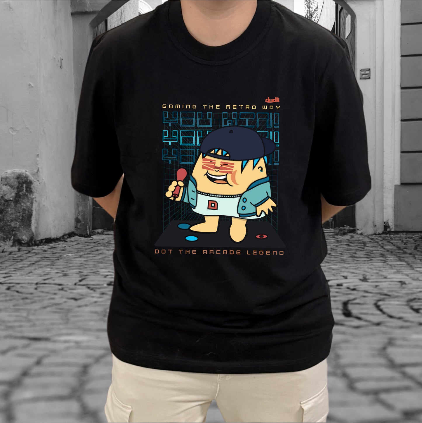 Dudli Playful Graphic Tshirts - Arcade Legend - Neon Clash - regular_fit - oversized_fit