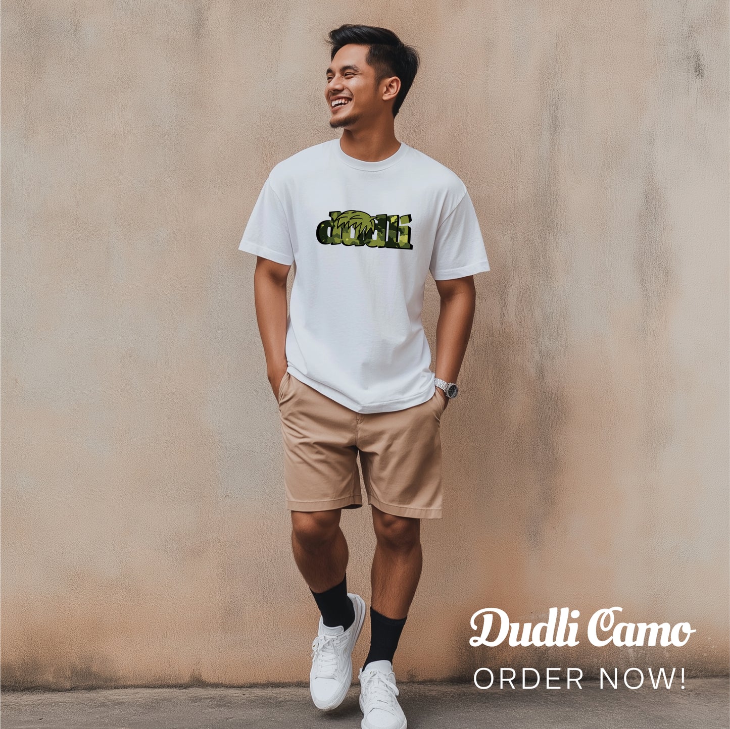 Dudli Playful Graphic Tshirts - Dudlify - DUDLI Camo - Moss - White - oversized_fit