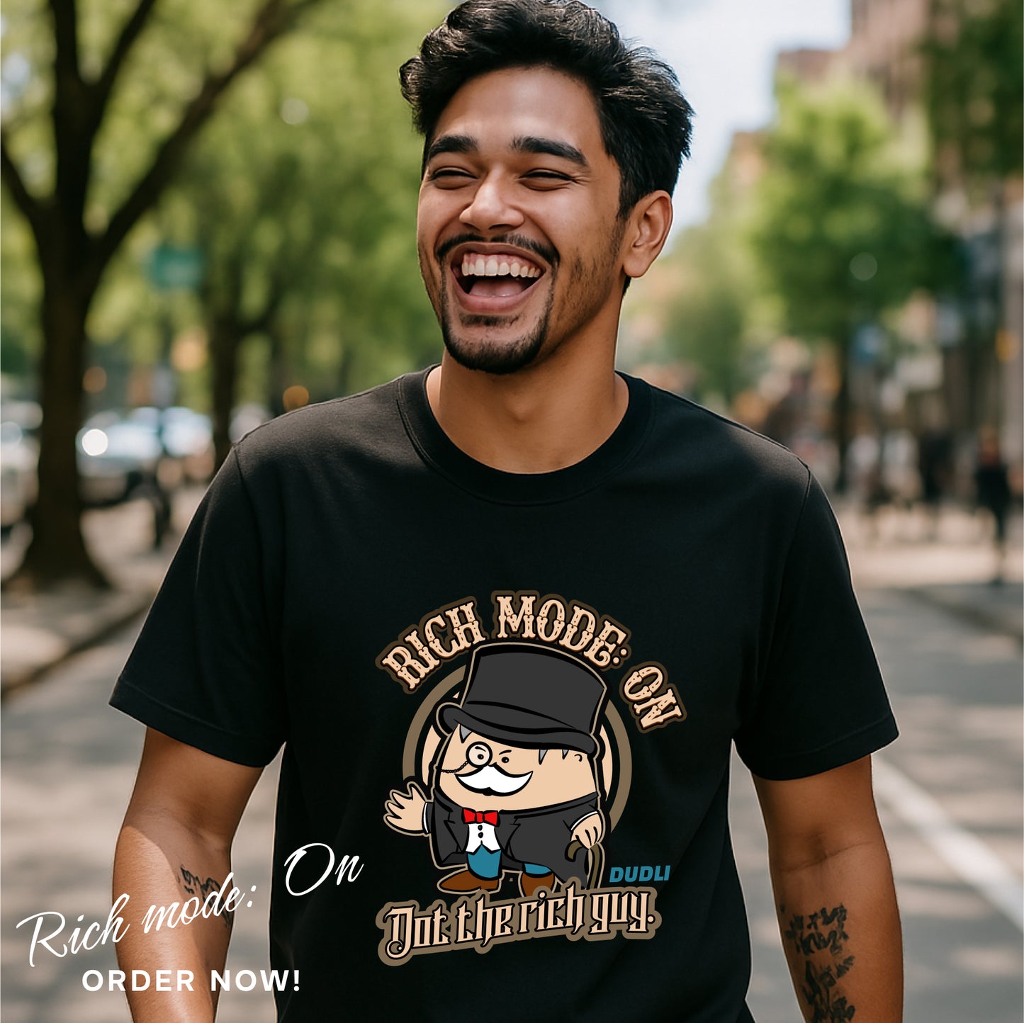 Dudli Graphic Tees - Rich Mode: ON - regular_fit oversized_fit