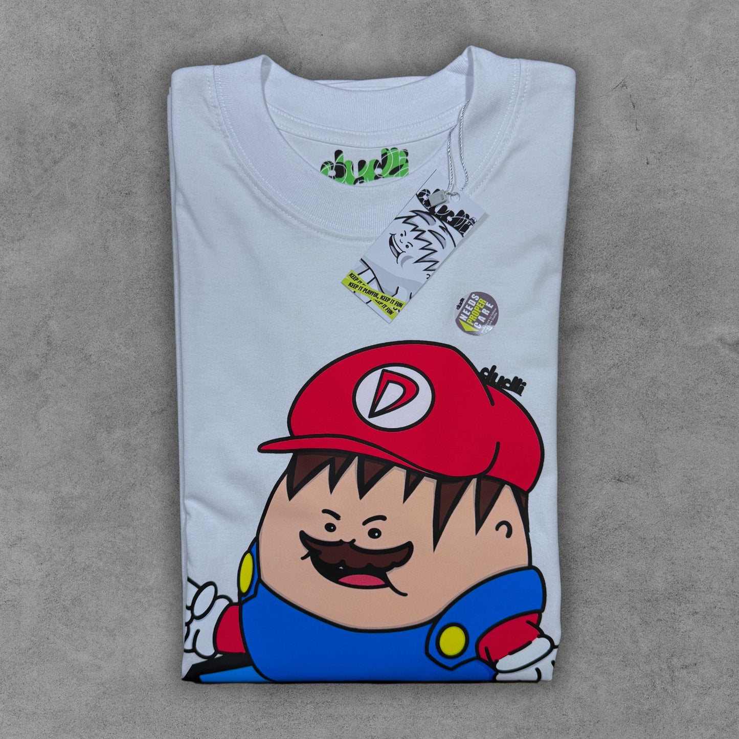 Dudli Playful Graphic T-shirts - Super Dot - White - oversized_fit