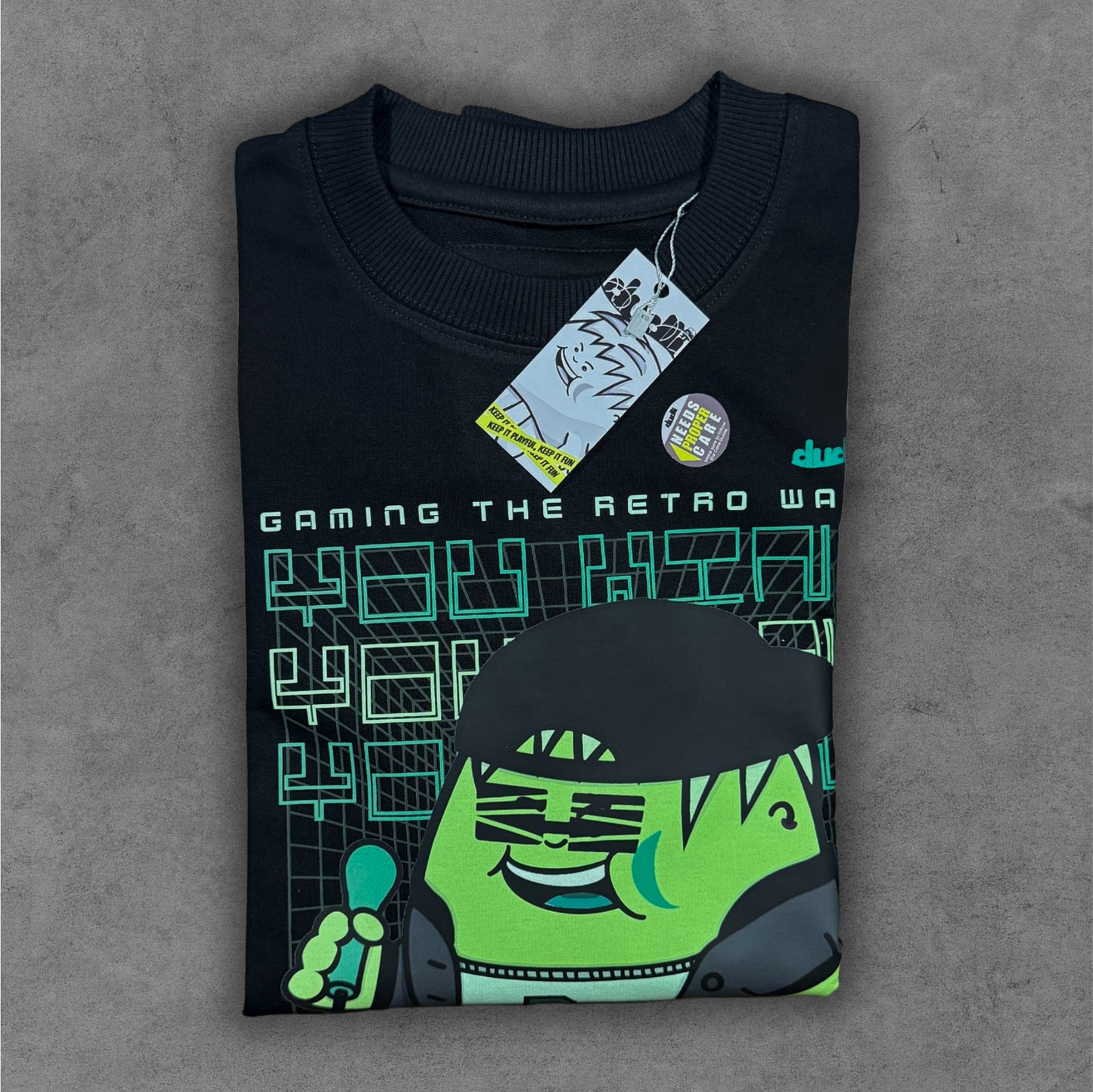 Dudli Graphic Sweatshirt - Arcade Legend - Night Glitch