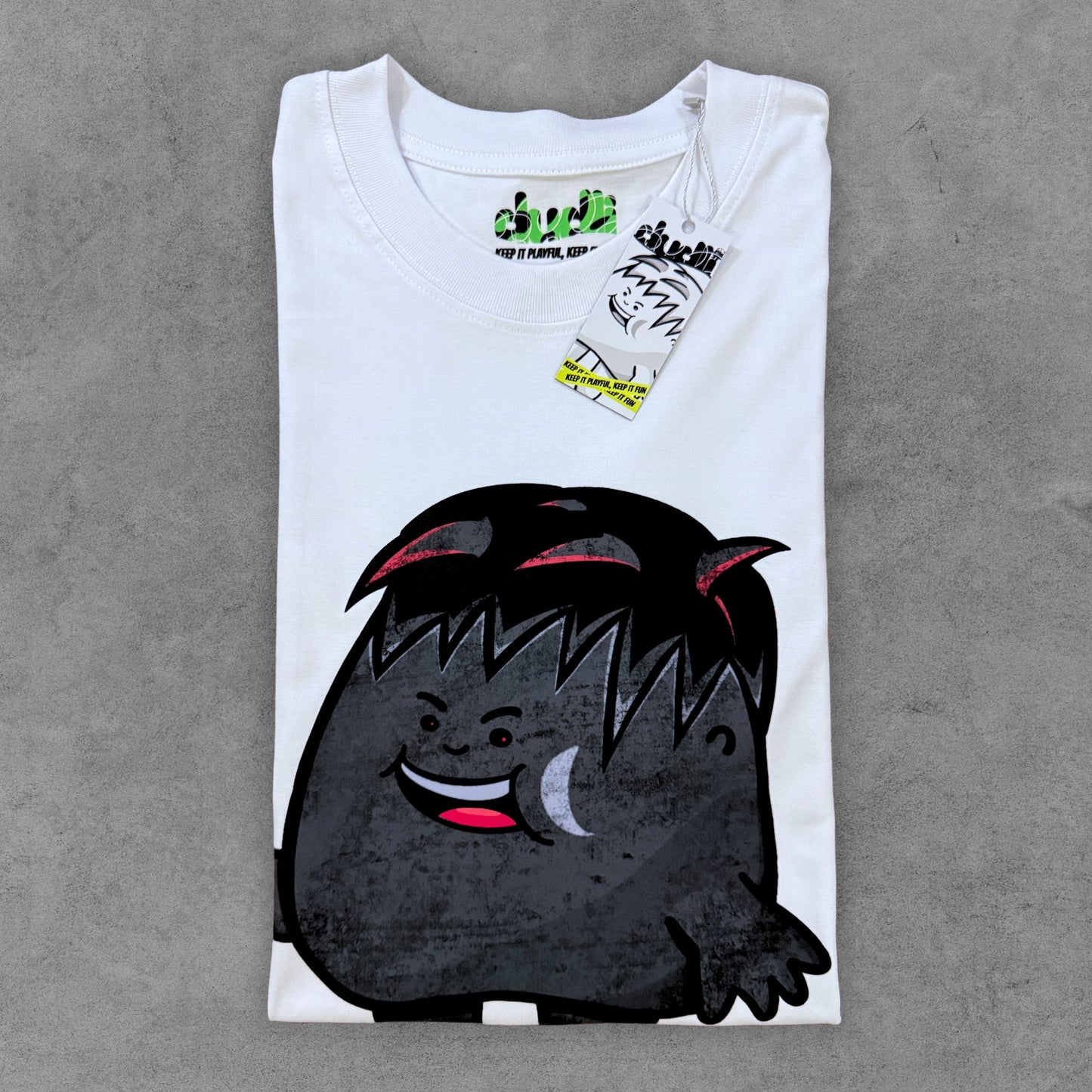 Dudli Playful Graphic Tshirts - Dot Lab Uling Dot - White - oversized_fit