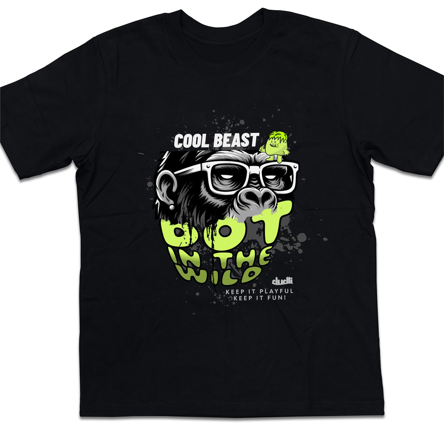 Dudli Graphic Tees Cool Beast Neon - Black - oversized_fit