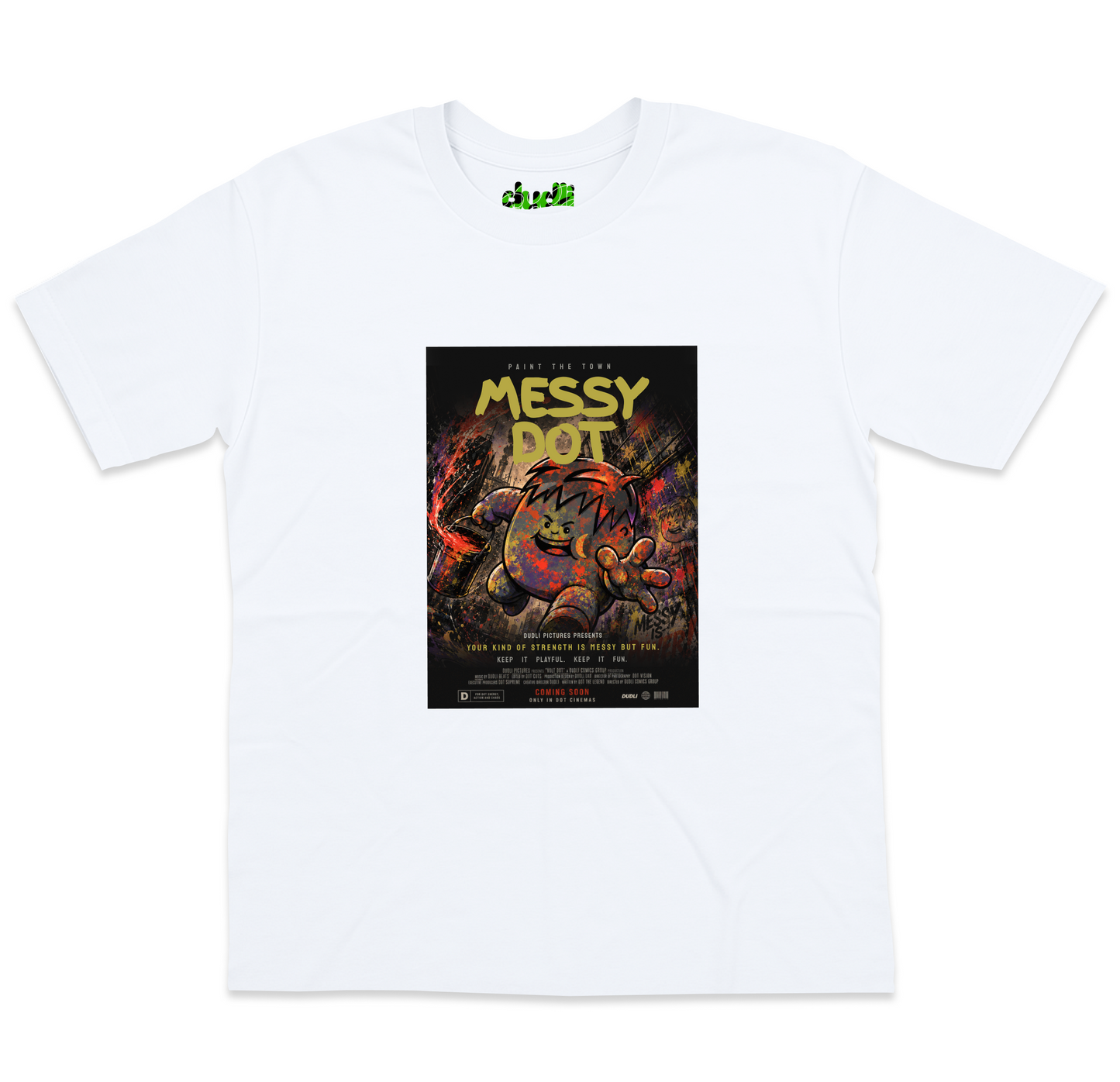 Messy Dot Movie - White - oversized_fit
