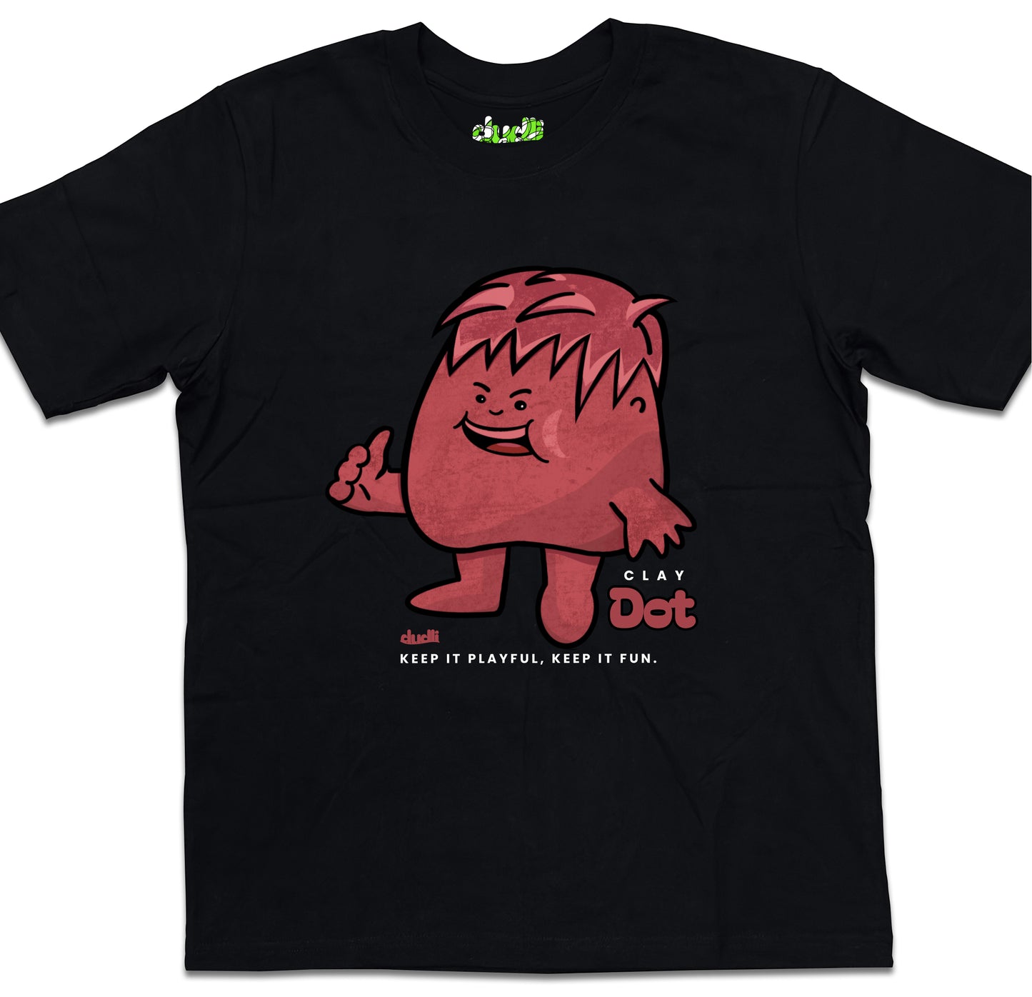 Dudli Playful Graphic Tshirts - Dot Lab Clay Dot - Black - oversized_fit