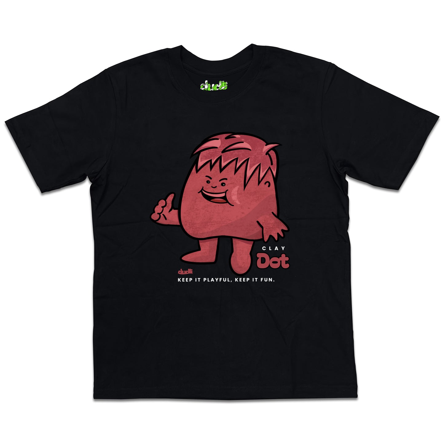 Dudli Playful Graphic Tshirts - Dot Lab Clay Dot - Black - oversized_fit