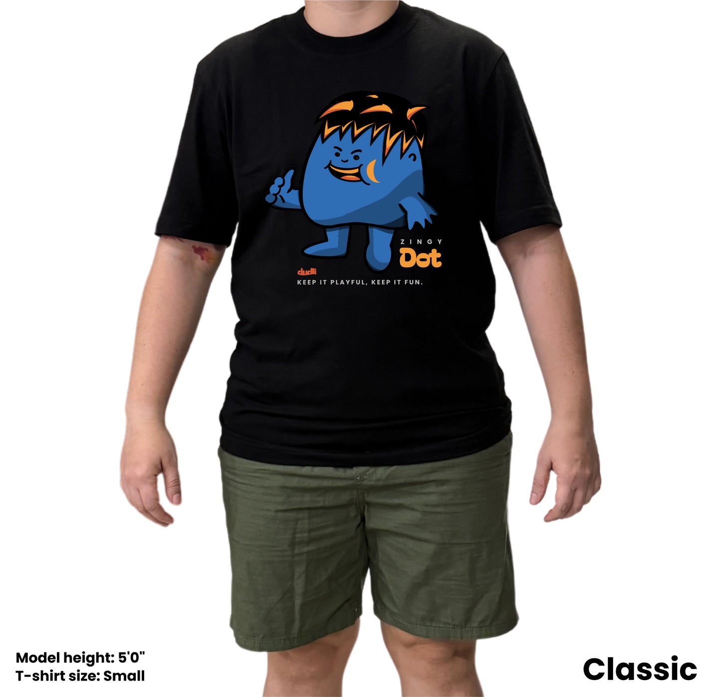 Dudli Playful Graphic Tshirts - Dot Lab Zingy Dot - Black - regular_fit