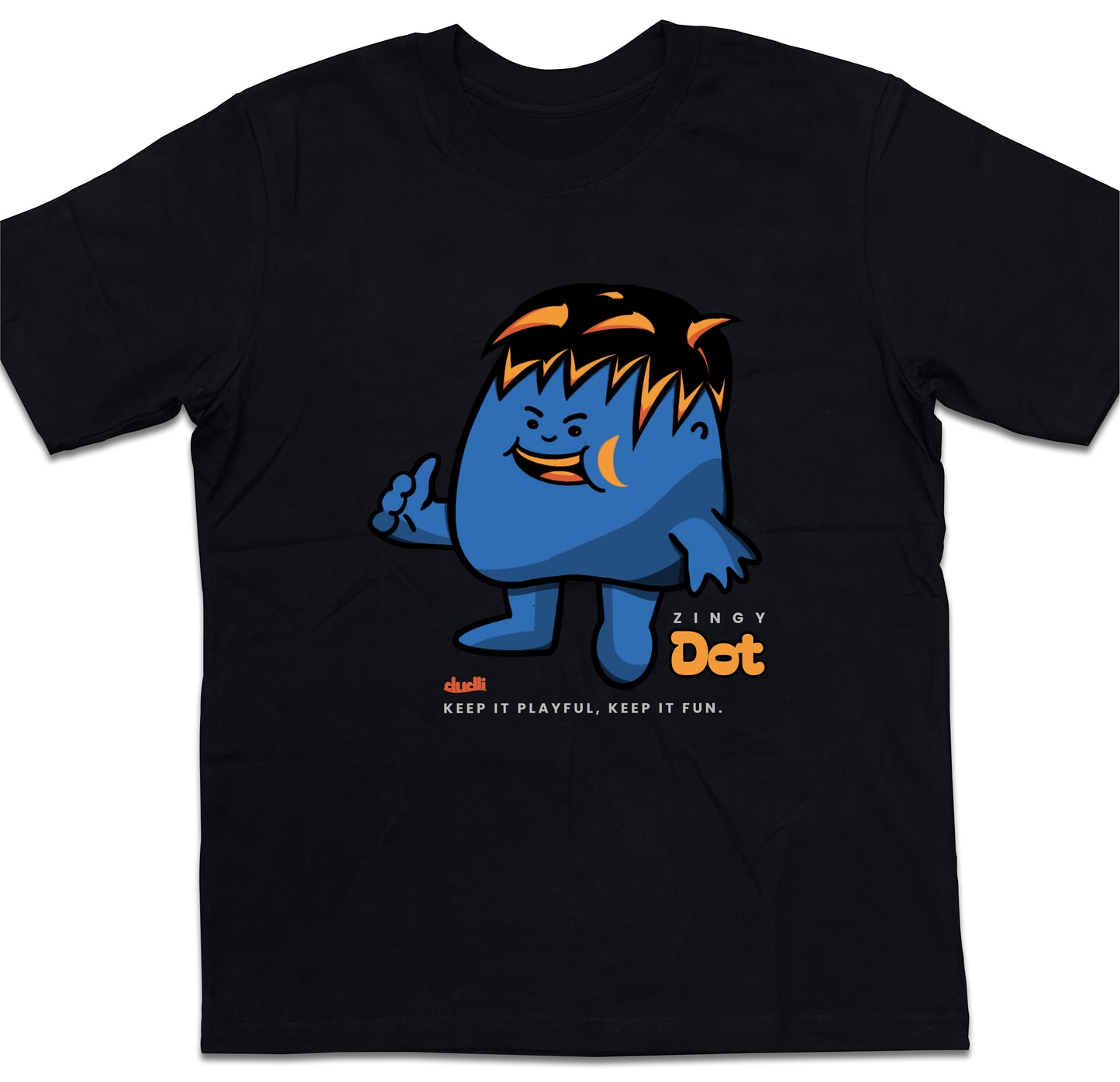 Dudli Playful Graphic Tshirts - Dot Lab Zingy Dot - Black - oversized_fit