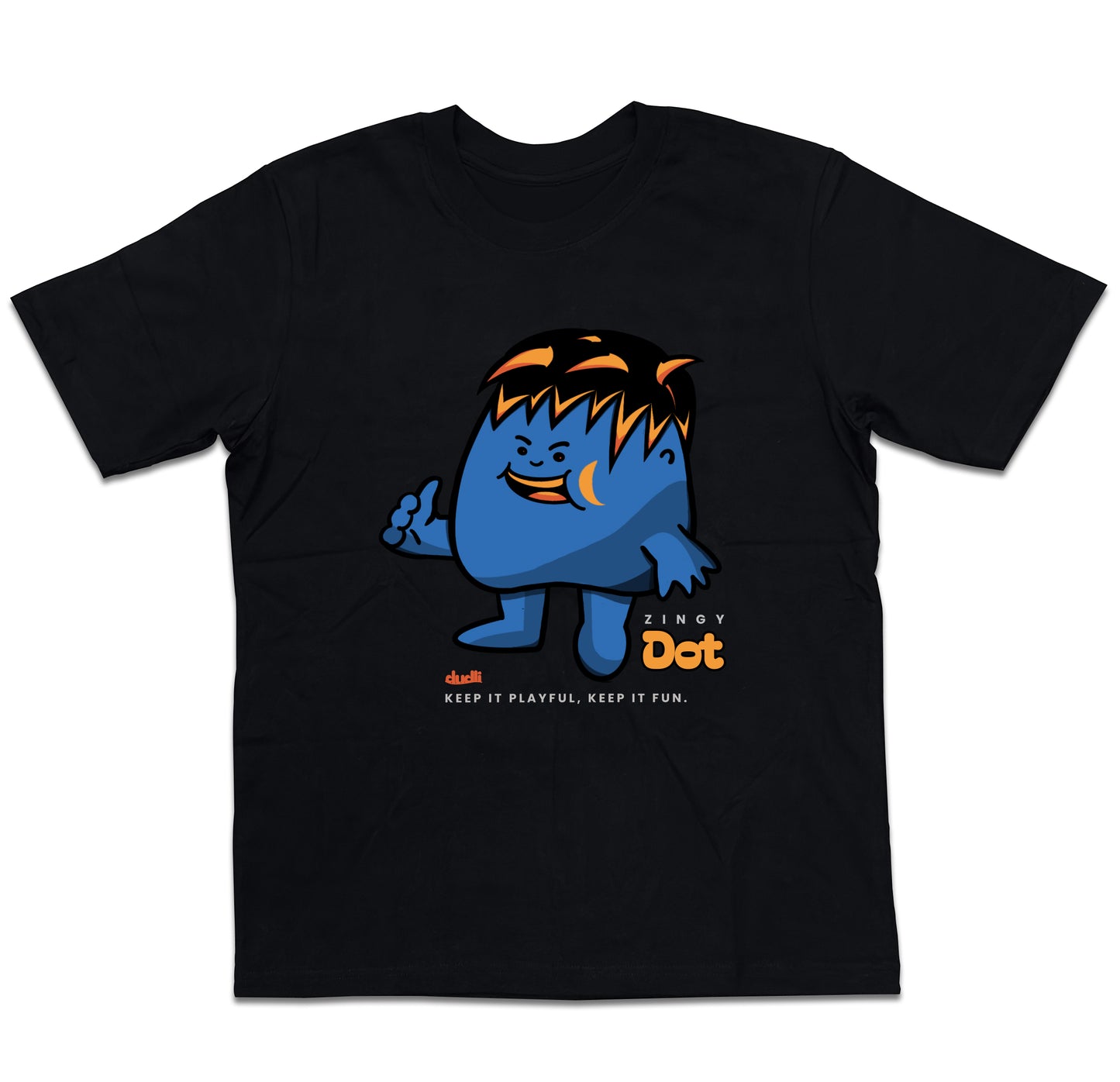 Dudli Playful Graphic Tshirts - Dot Lab Zingy Dot - Black - oversized_fit