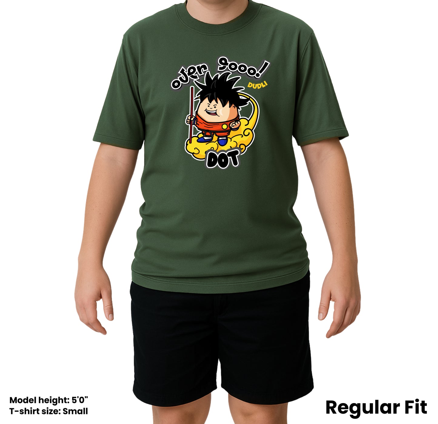 Dudli Playful Graphic Tshirts - Over 9k! Dot | Moss - regular_fit