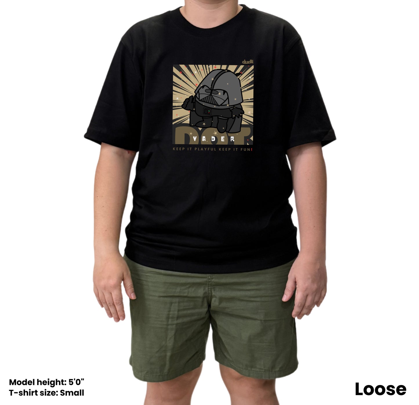 Dudli Graphic Tees Dot Vader - Black oversized_fit
