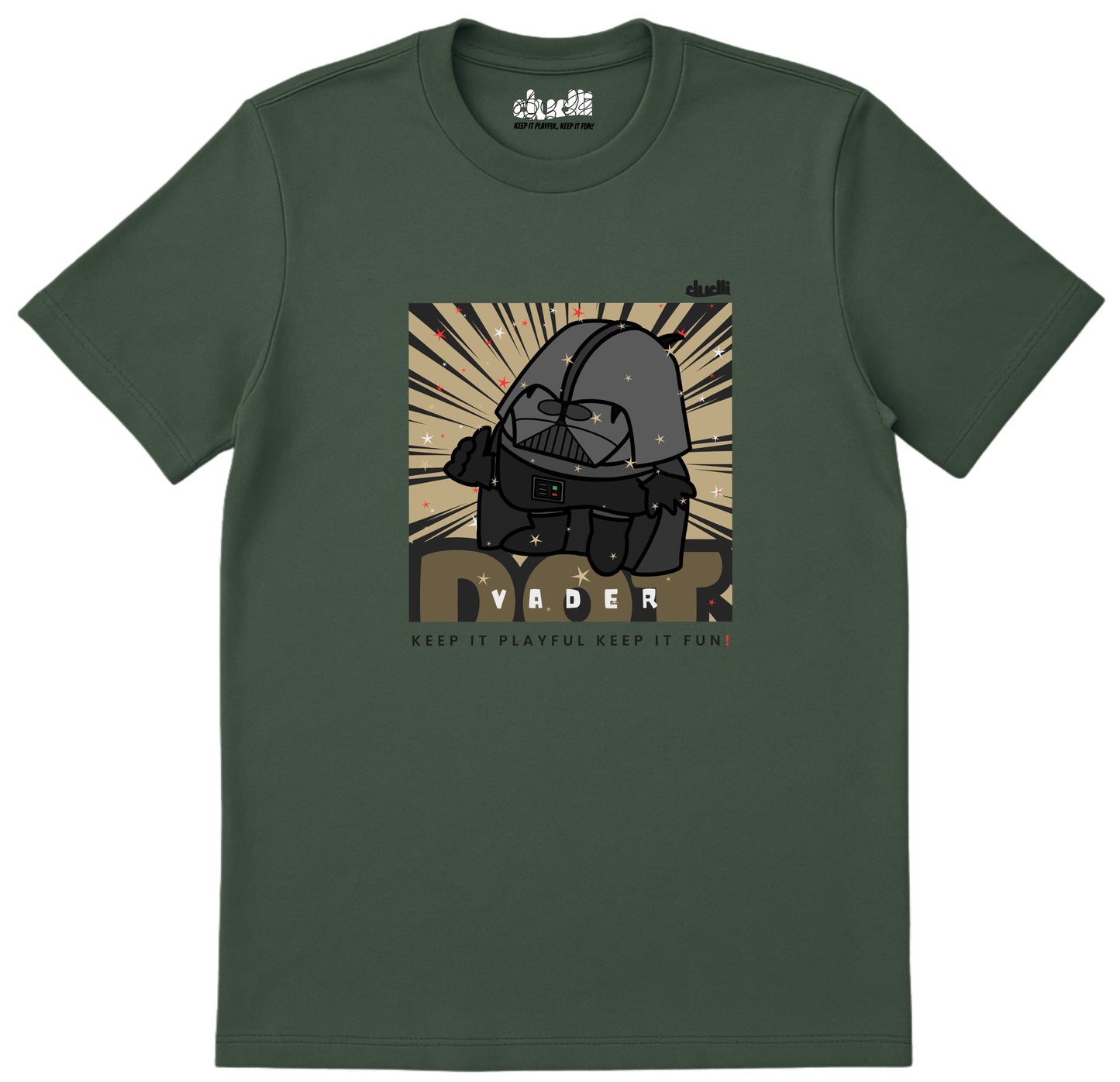 Dudli Playful Graphic Tshirts Dot Vader - Moss - regular_fit