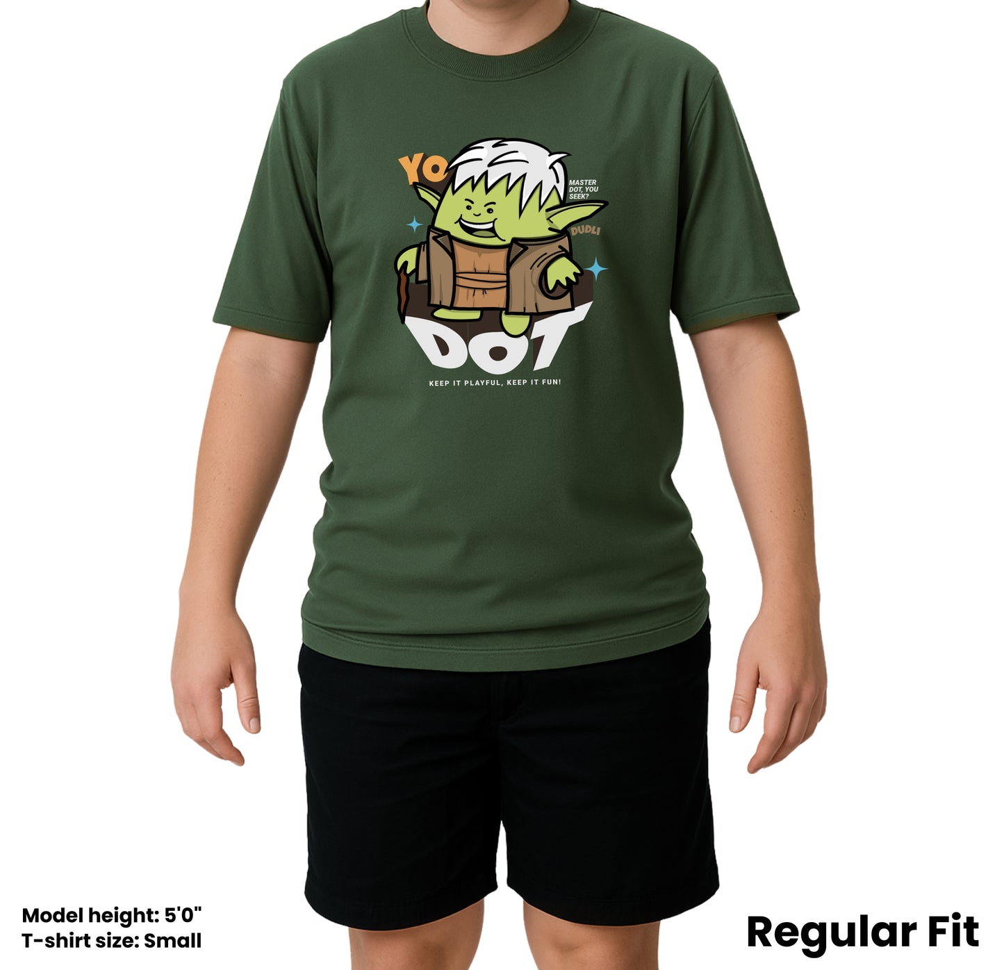 Dudli Graphic Tees YoDot - Moss - regular_fit