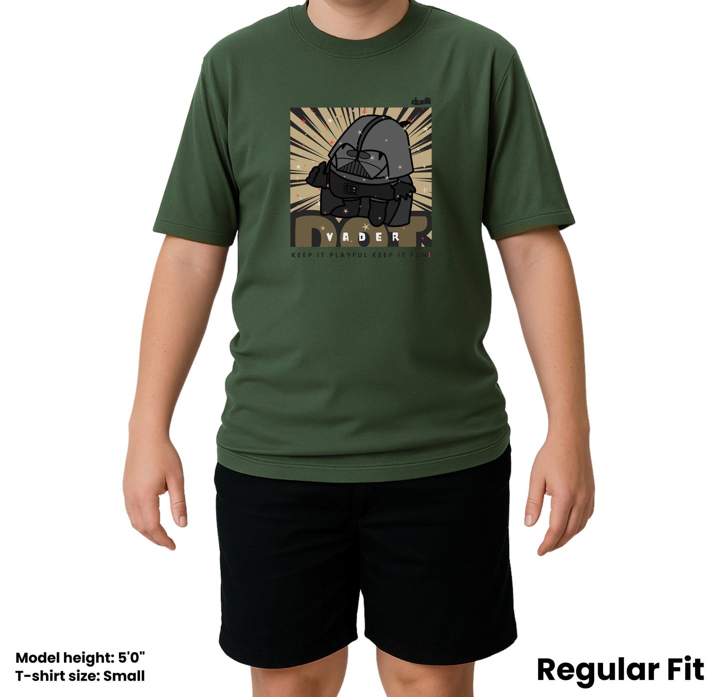 Dudli Playful Graphic Tshirts Dot Vader - Moss - regular_fit
