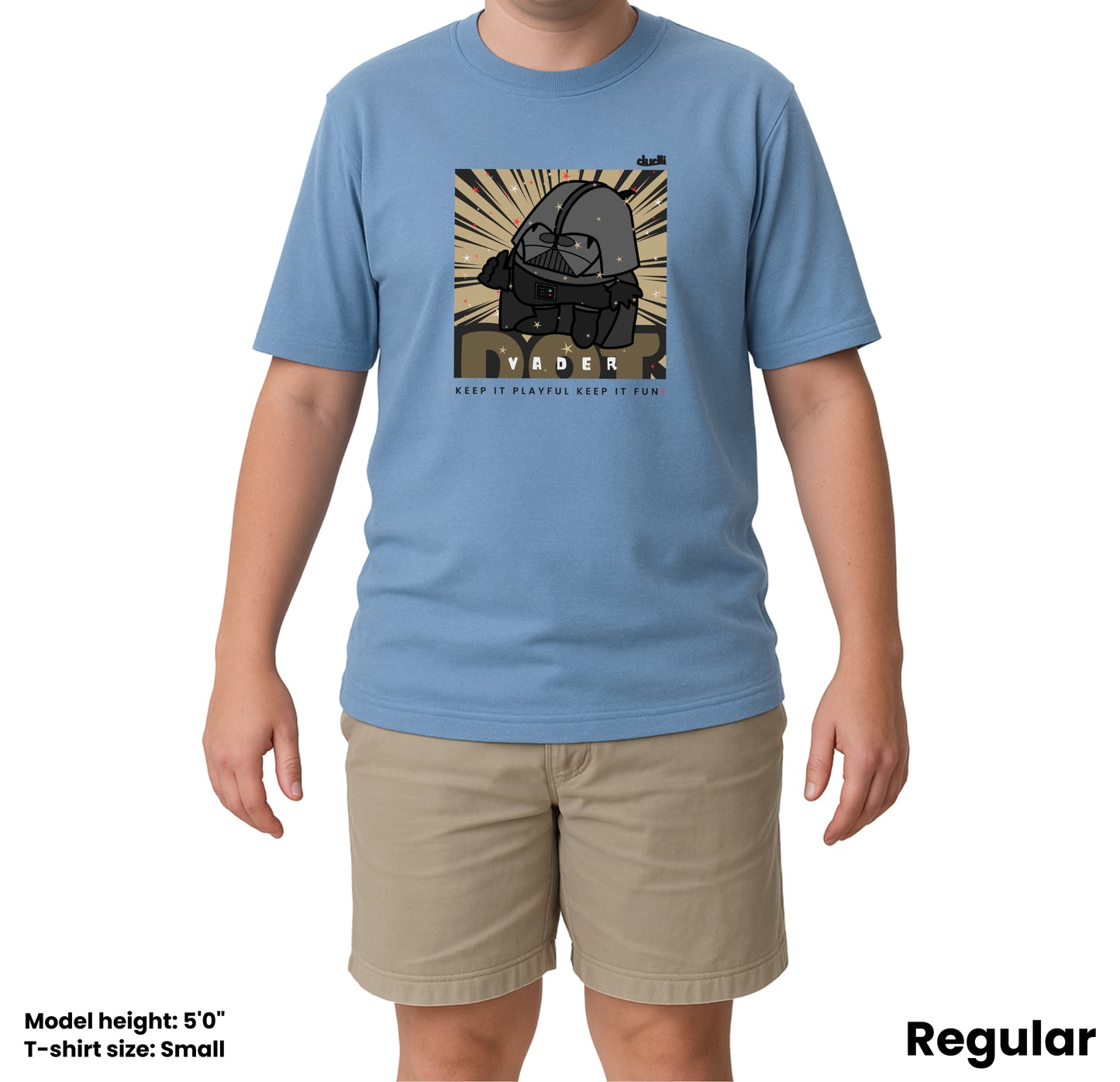 Dudli Graphic Tees Dot Vader - Sky - regular_fit