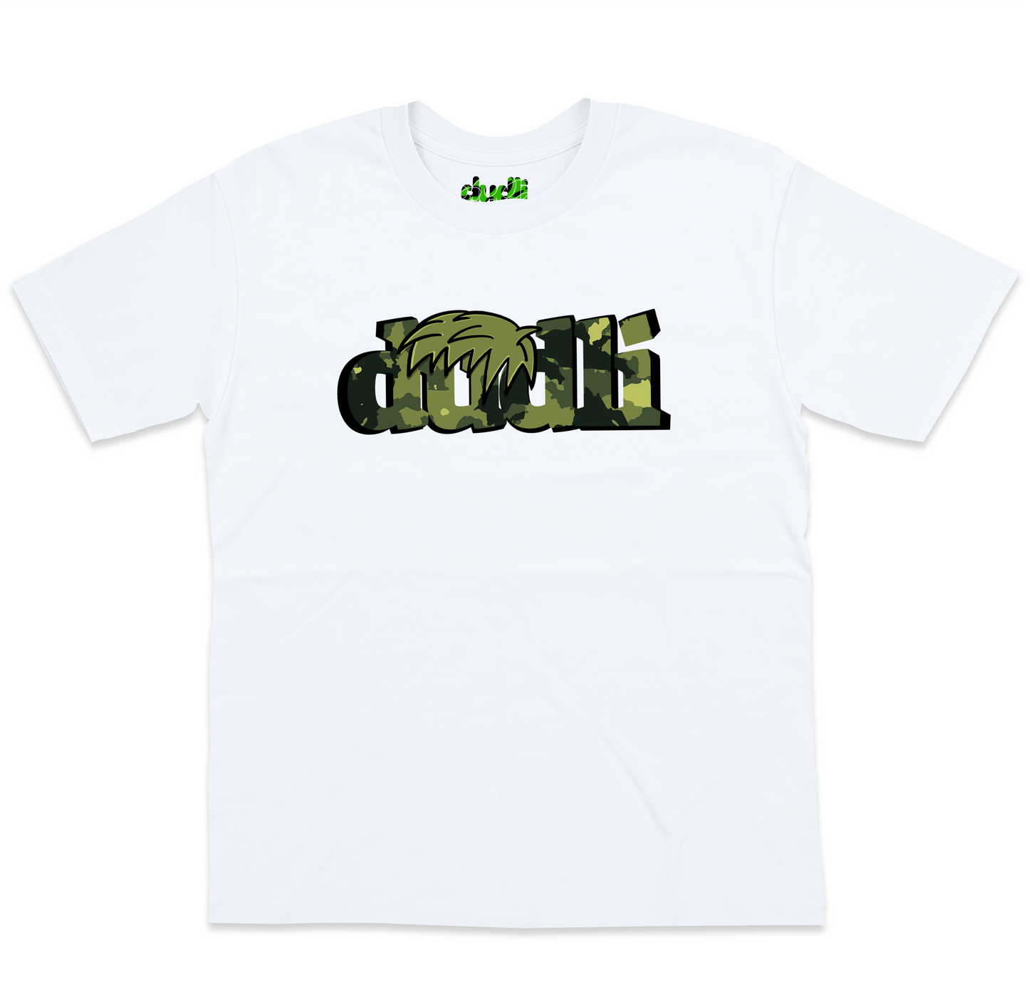 Dudli Playful Graphic Tshirts - Dudlify - DUDLI Camo - Moss - White - oversized_fit