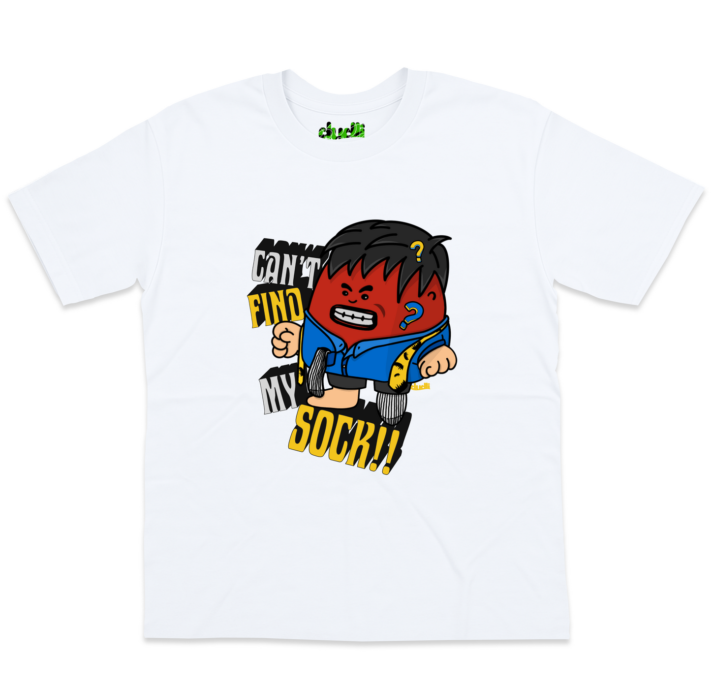 Dudli Graphic Tees - Can't Find It (MAD Dot) - White - oversized_fit