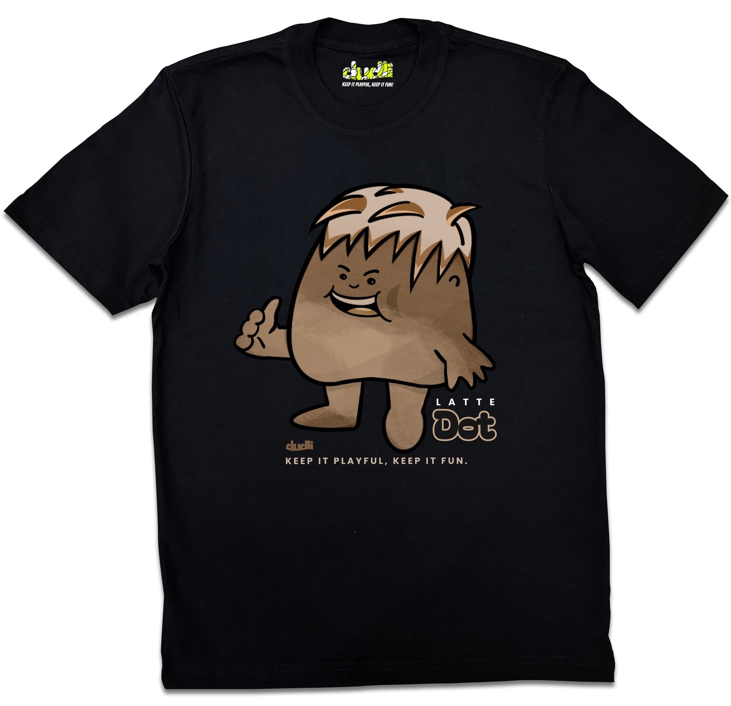 Dudli Playful Graphic Tshirts - Dot Lab Latte Dot - regular_fit