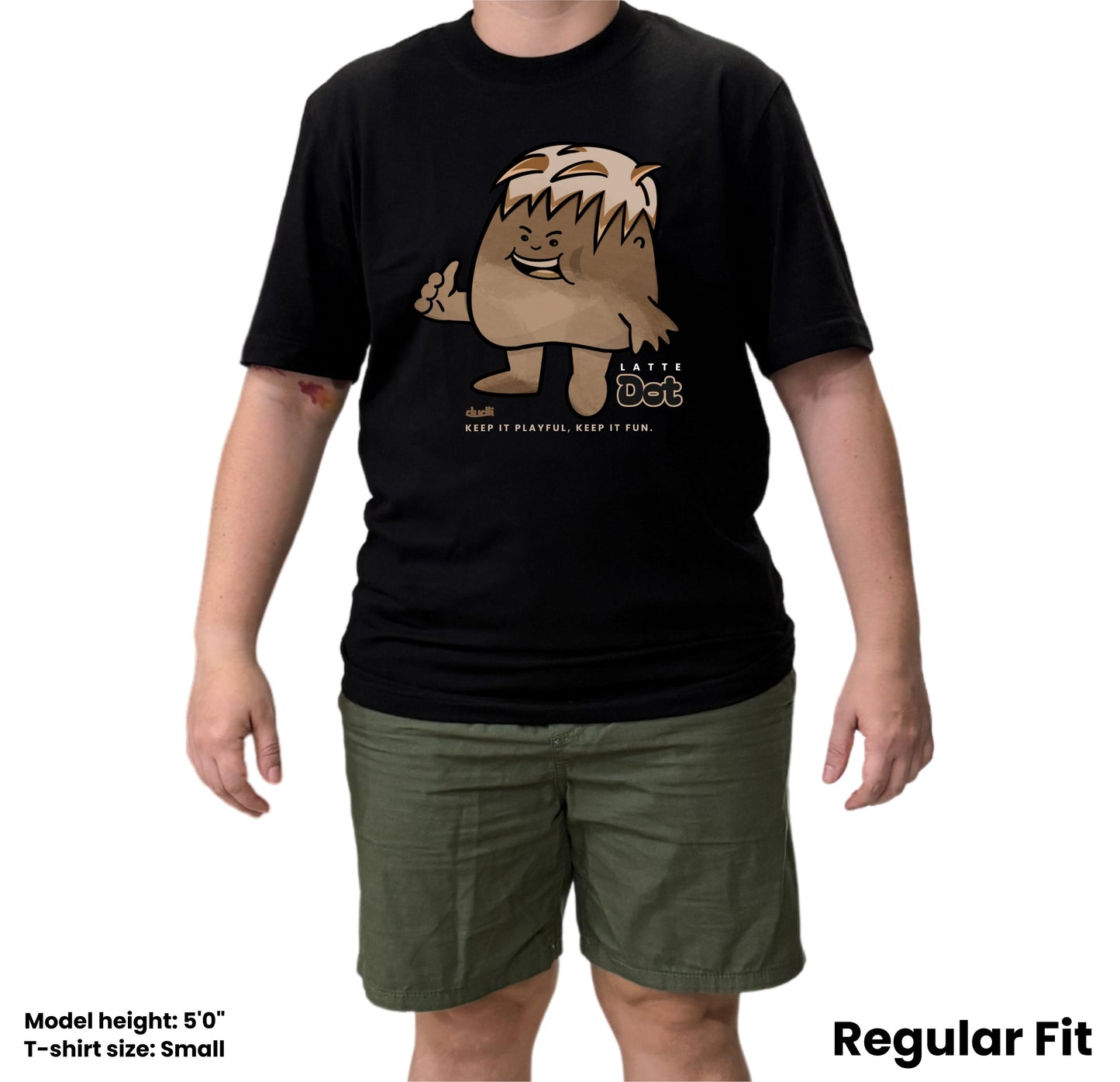 Dudli Playful Graphic Tshirts - Dot Lab Latte Dot - regular_fit