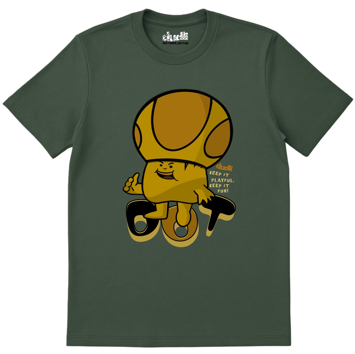 Dudli Playful Graphic Tshirts - Dot Lab Mush Dot - Boost | Moss - regular_fit