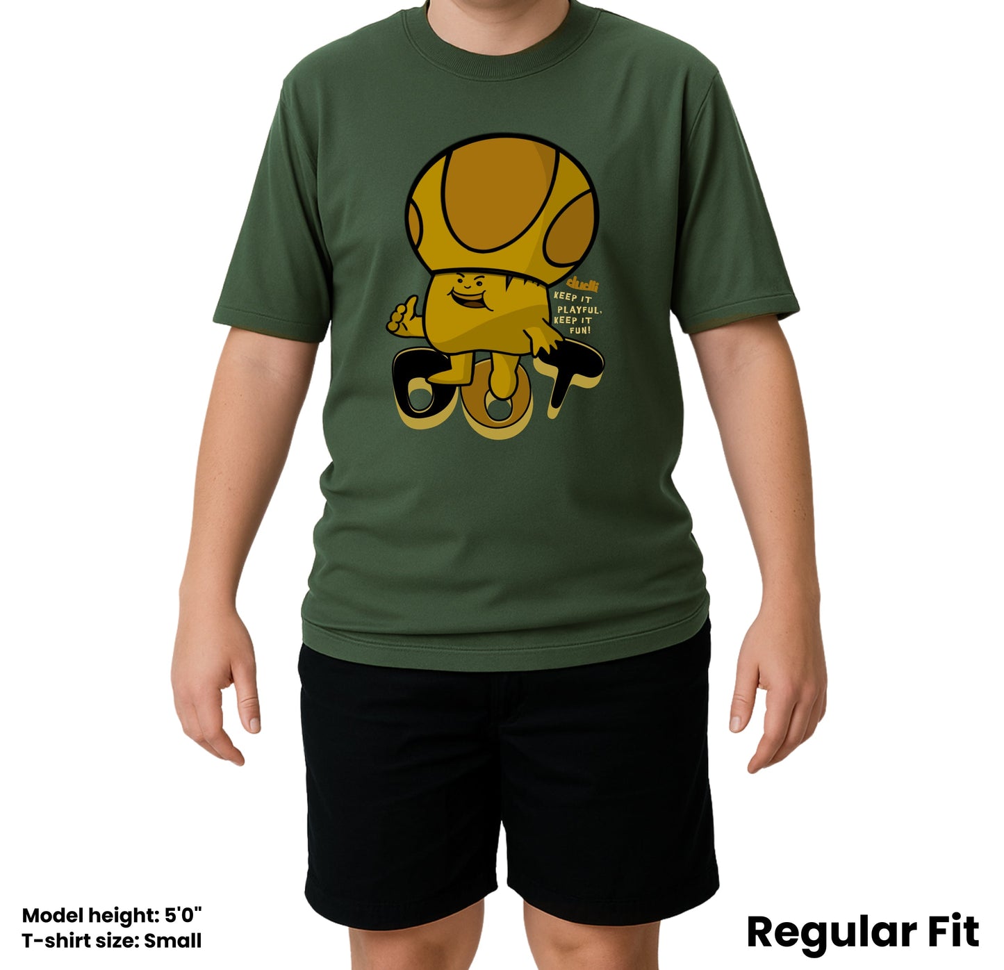 Dudli Playful Graphic Tshirts - Dot Lab Mush Dot - Boost | Moss - regular_fit