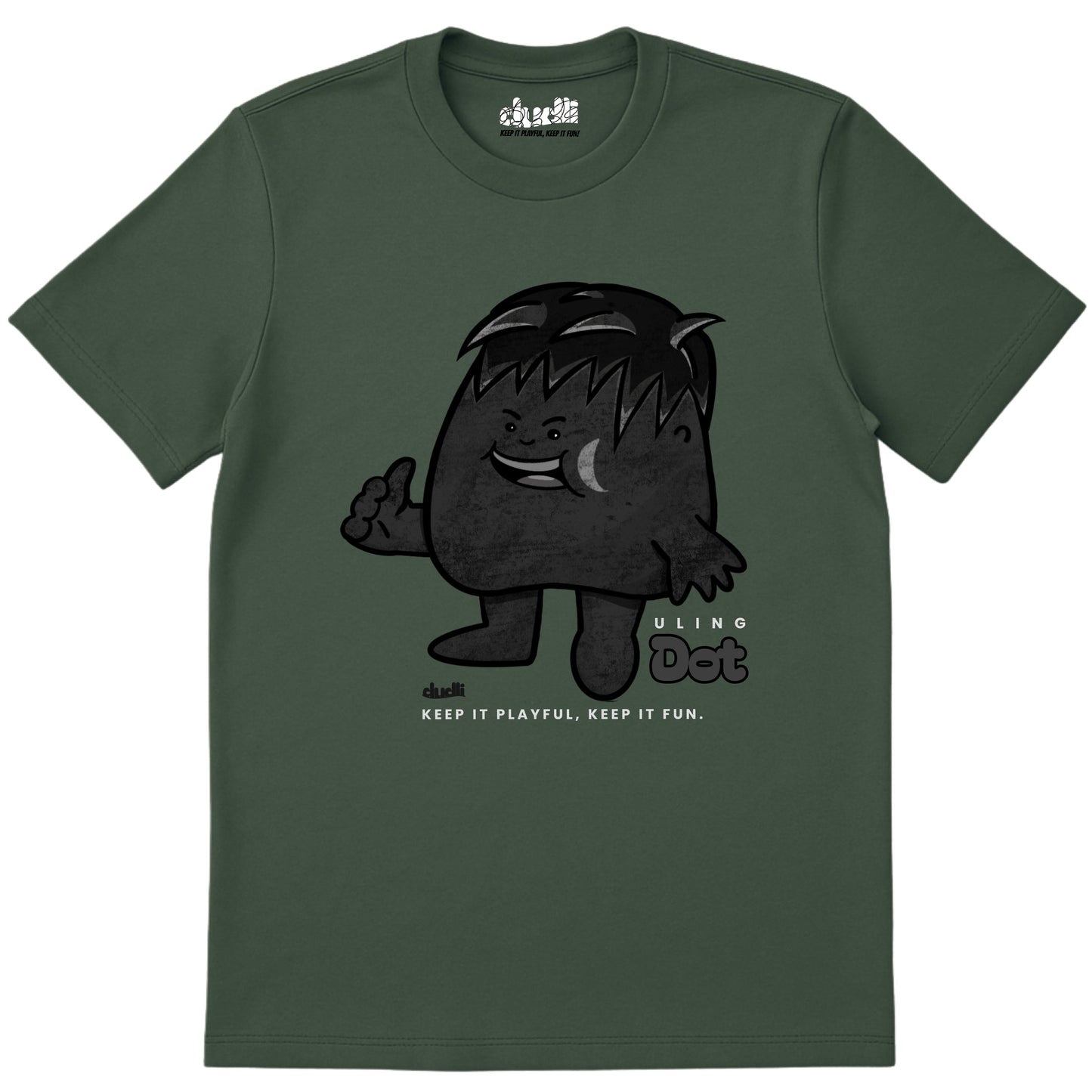 Dudli Playful Graphic Tshirts - Dot Lab Uling Dot - Moss - regular_fit