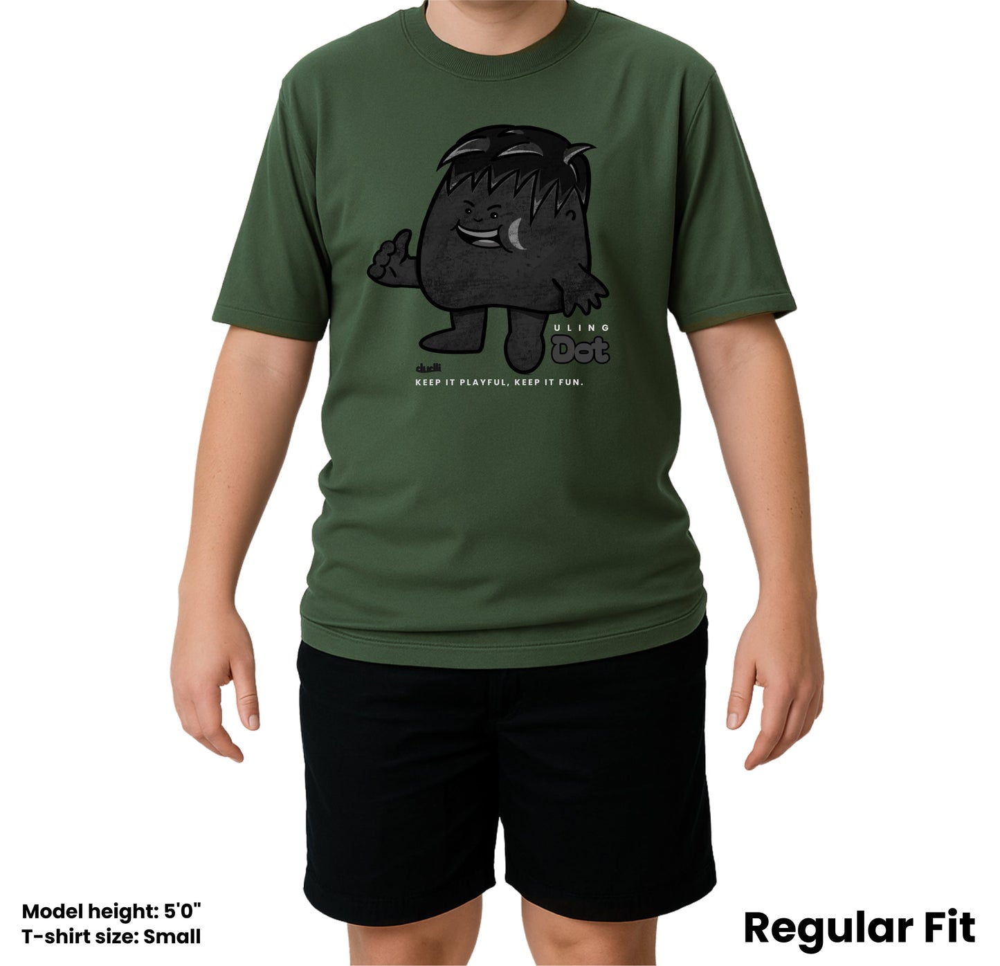 Dudli Playful Graphic Tshirts - Dot Lab Uling Dot - Moss - regular_fit