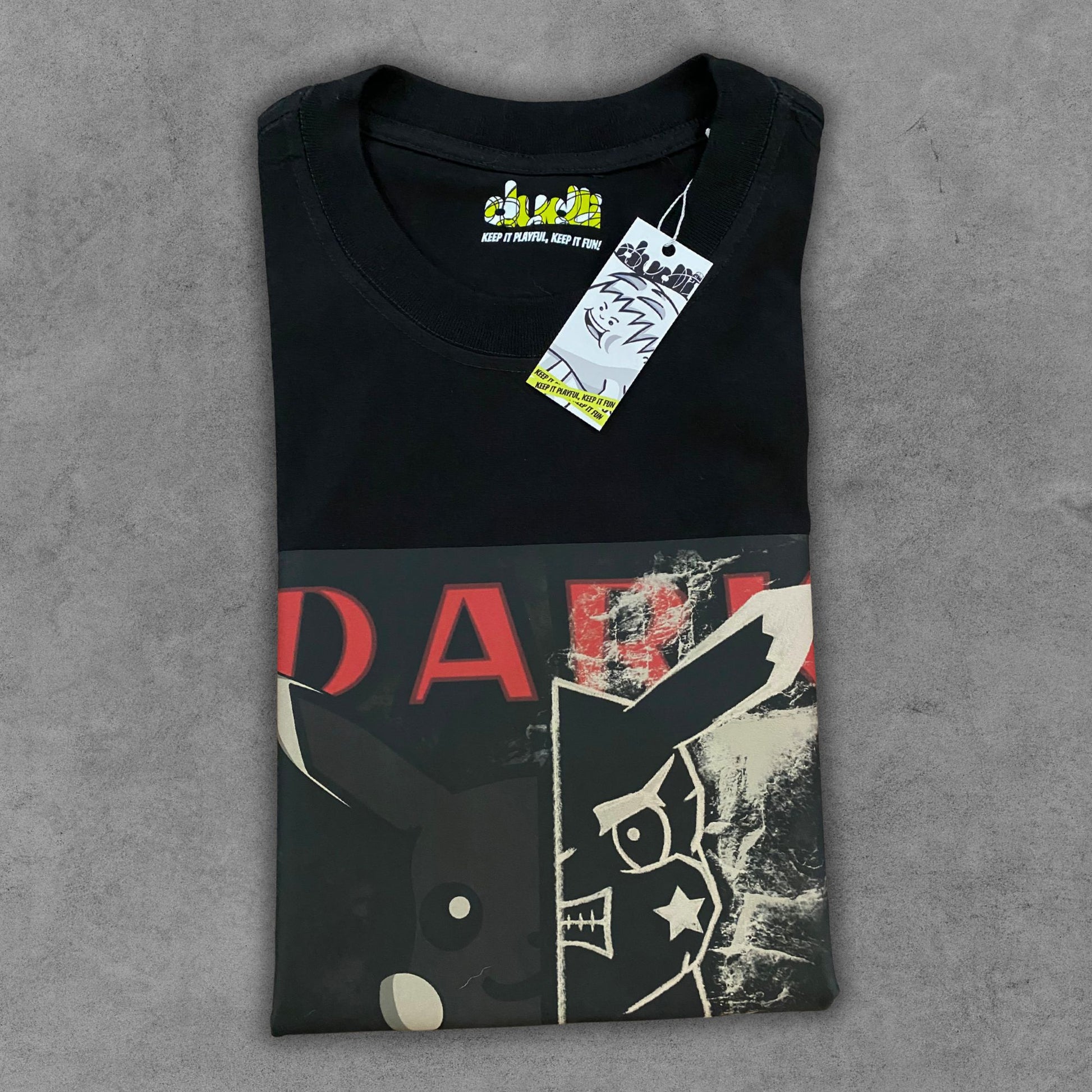 Dudli Graphic Tees - Dark Thunderbolt - Flare -  regular_fit oversized_fit
