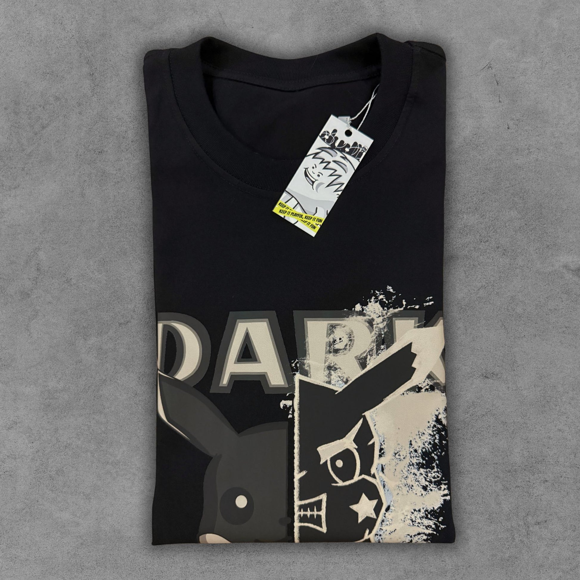Dudli Graphic Tees - DARK THUNDERBOLT - Shadow -  regular_fit oversized_fit