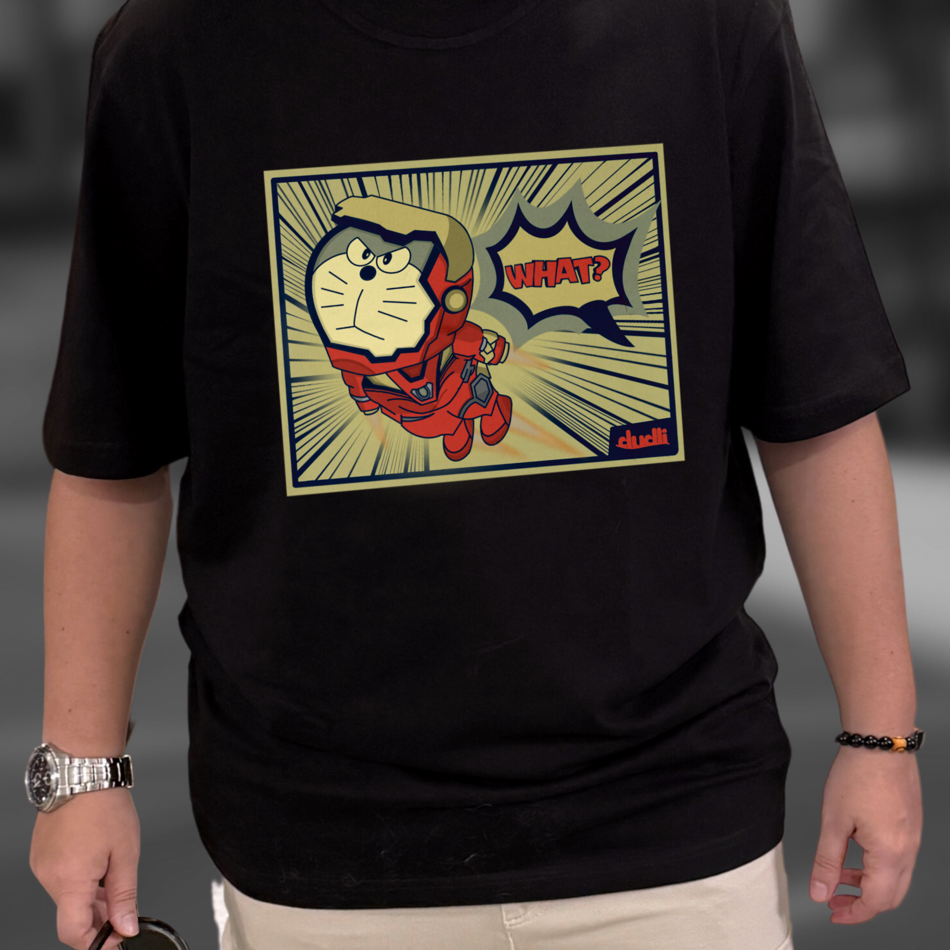 Dudli Playful Graphic Tshirts - Reimagined - What? - regular_fit - oversized_fit