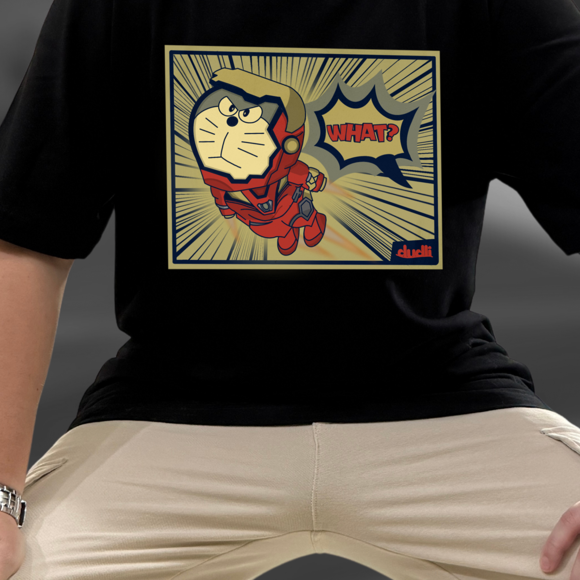 Dudli Playful Graphic Tshirts - Reimagined - What? - regular_fit - oversized_fit