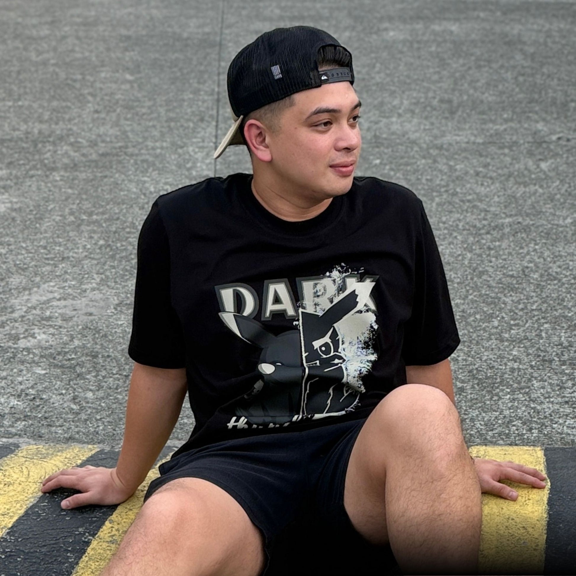 Dudli Graphic Tees - DARK THUNDERBOLT - Shadow -  regular_fit oversized_fit