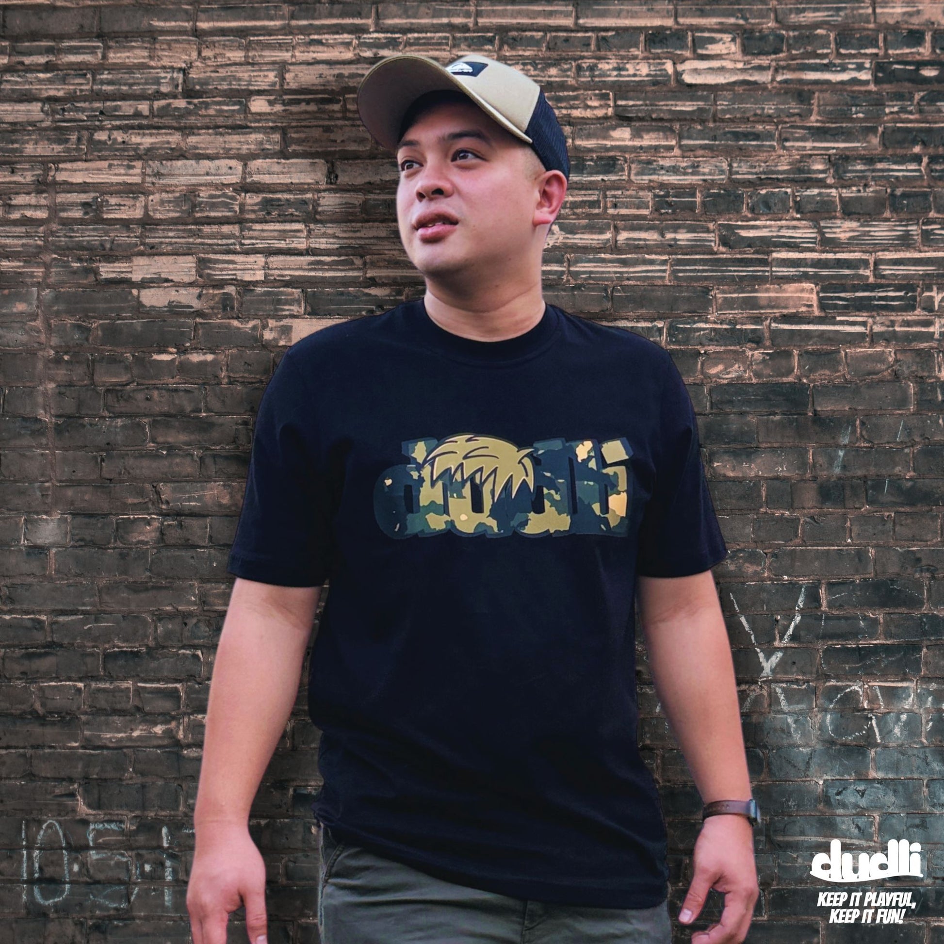 Dudli Playful Graphic Tshirts - Dudlify - DUDLI Camo - Mud - regular_fit oversized_fit