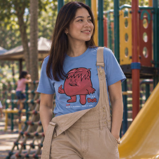 Dudli Playful Graphic Tshirts - Dot Lab Clay Dot - Sky - regular_fit