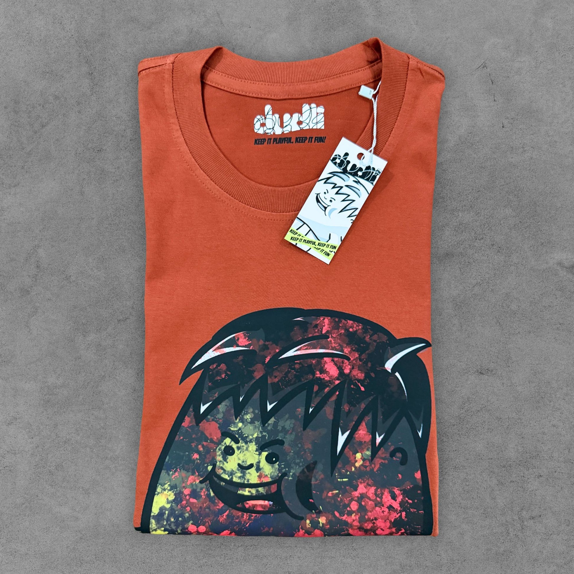 Dudli Playful Graphic Tshirts - Dot Lab Messy Dot - Brick - regular_fit