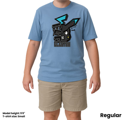 Dudli Playful Graphic Tshirts - Mad Electro - Zap | Sky - regular_fit