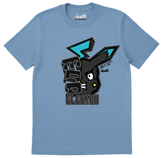 Dudli Playful Graphic Tshirts - Mad Electro - Zap | Sky - regular_fit