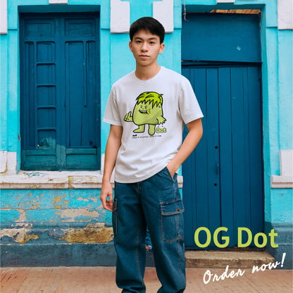 Dudli Graphic Tees - OG Dot (Dot Lab) - White - oversized_fit