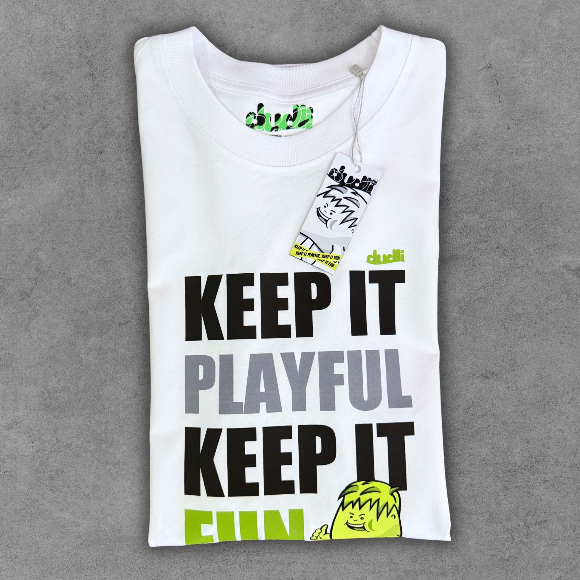 Dudli Playful Graphic Tshirts - KIPKIF - Shadow Lime - oversized_fit