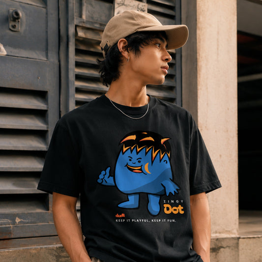 Dudli Zingy Dot - Black - regular_fit oversized_fit