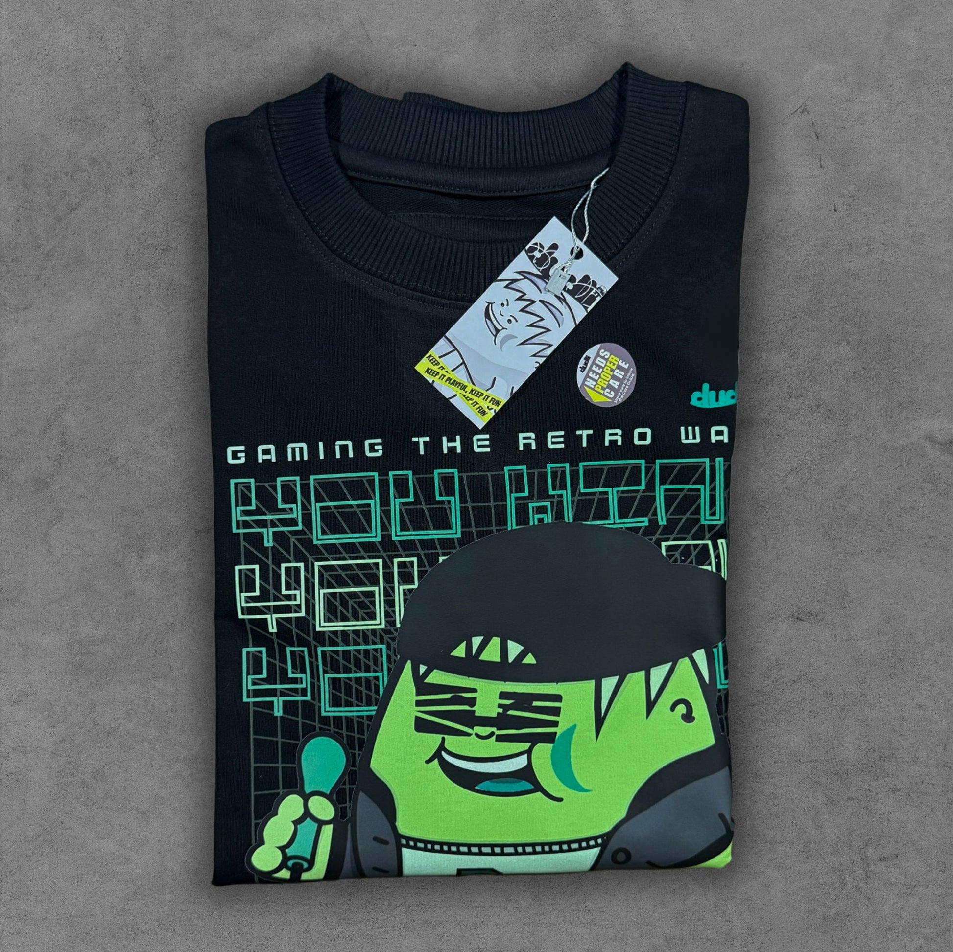 Dudli Graphic Sweatshirt - Arcade Legend - Night Glitch