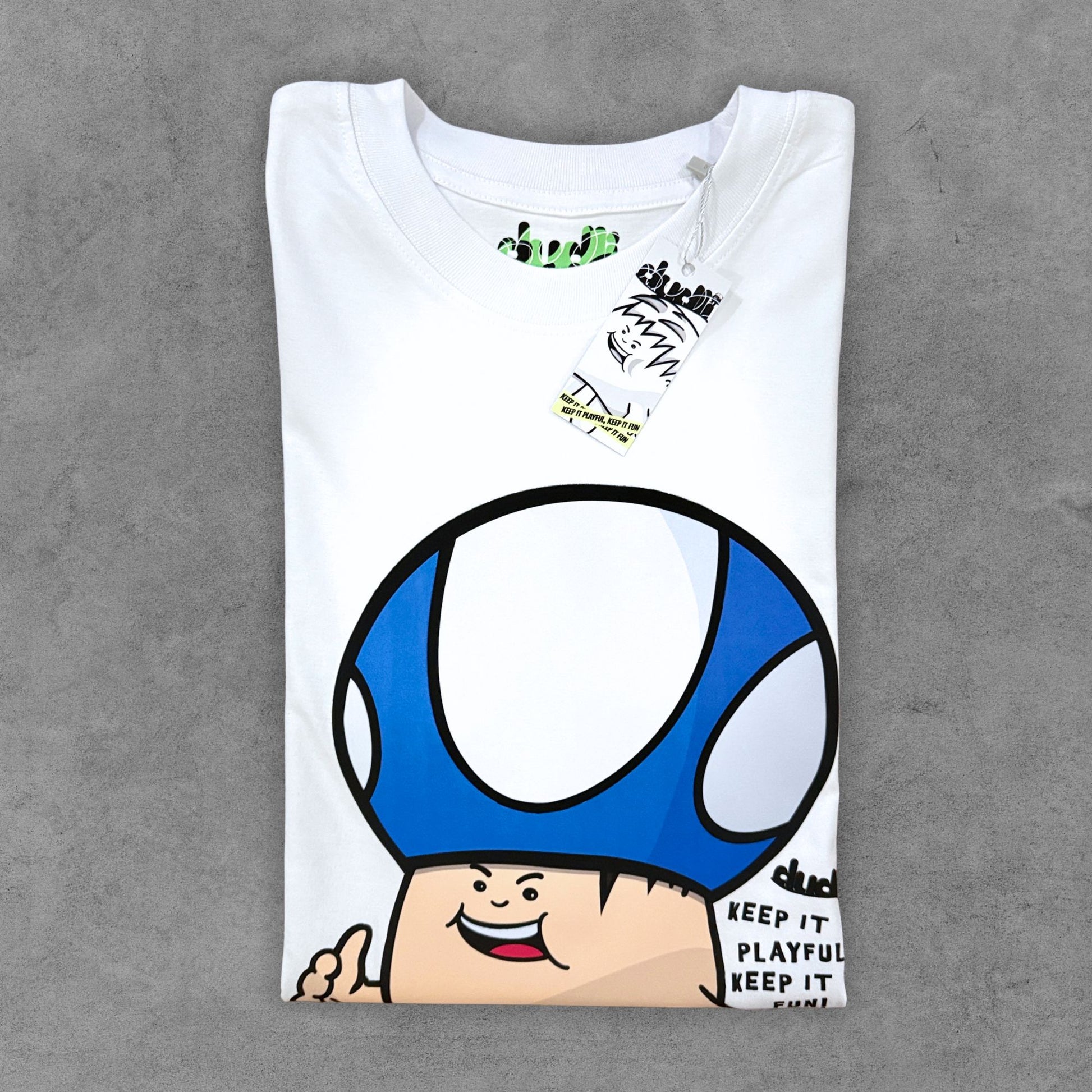 Dudli Graphic Tees - Mush Dot - Load | White - oversized_fit