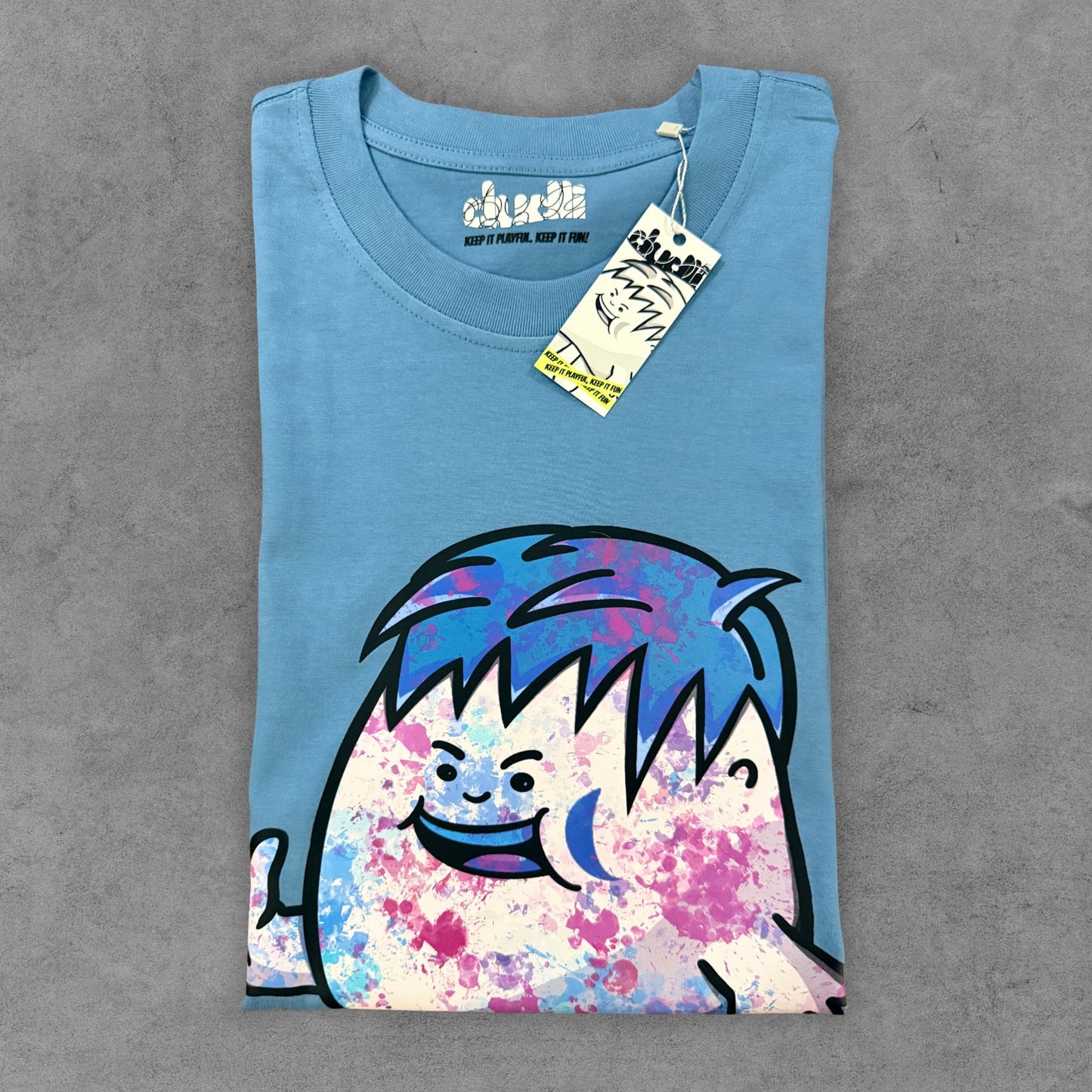 Dudli Playful Graphic Tshirts - Dot Lab Splatter Dot - Sky - regular_fit