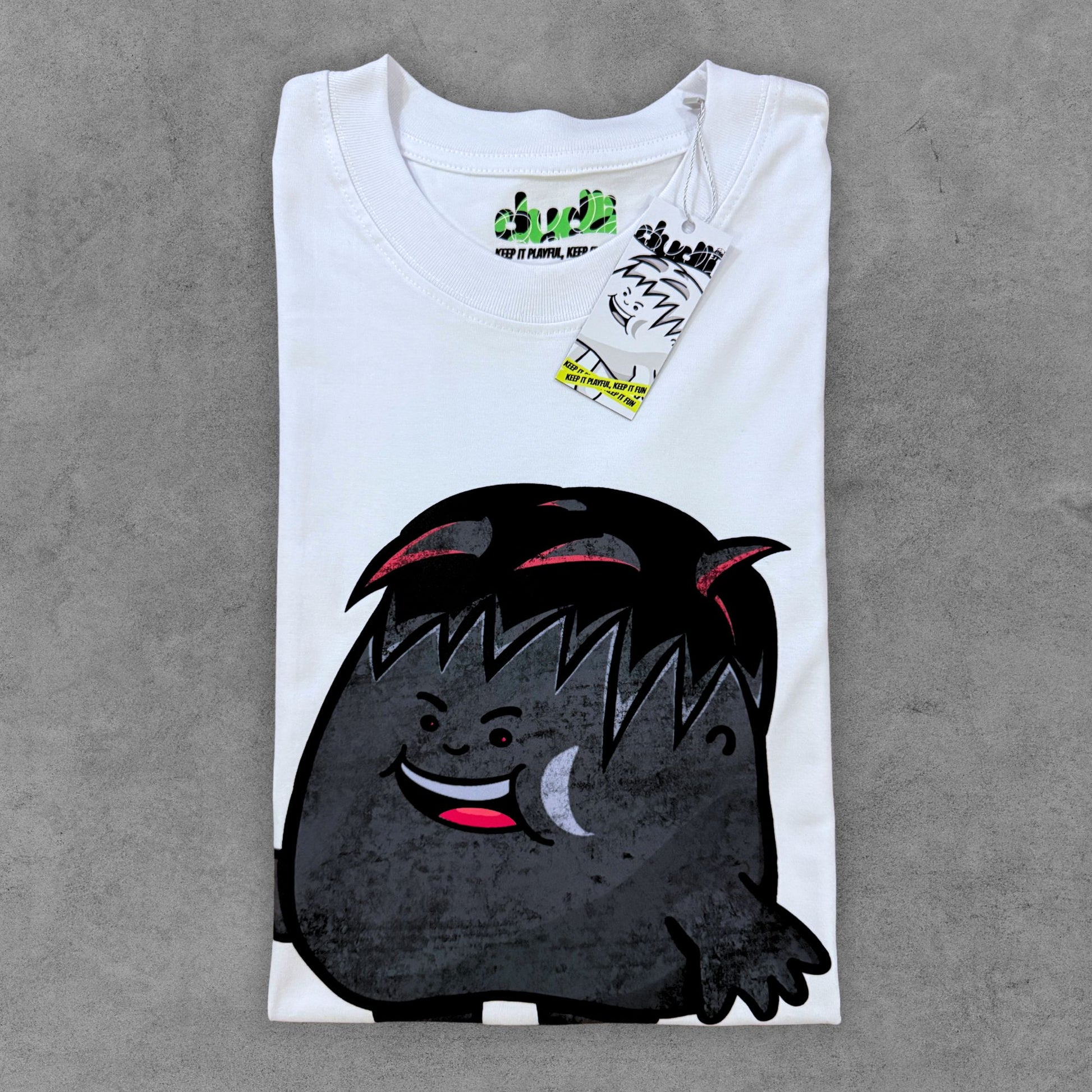 Dudli Playful Graphic Tshirts - Dot Lab Uling Dot - White - oversized_fit
