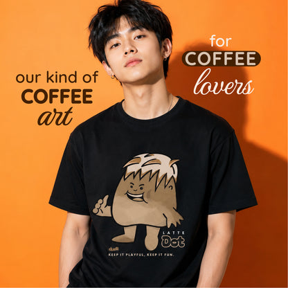 Dudli Playful Graphic Tshirts - Dot Lab Latte Dot - regular_fit oversized_fit