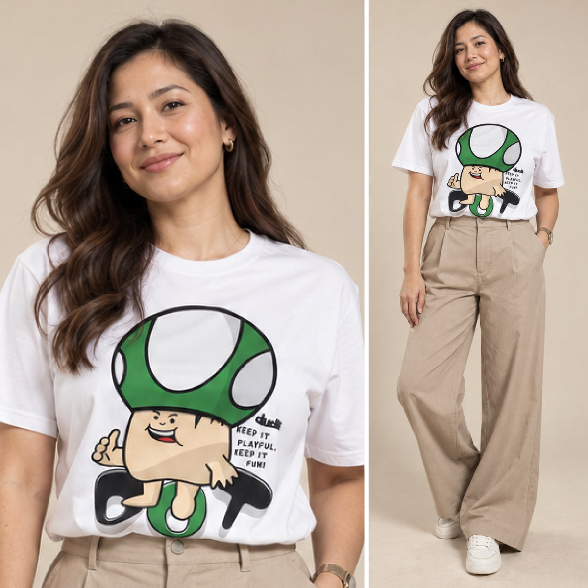 Dudli Playful Graphic T-shirts | Mush Dot - GO! (Dot Lab) - oversized_fit