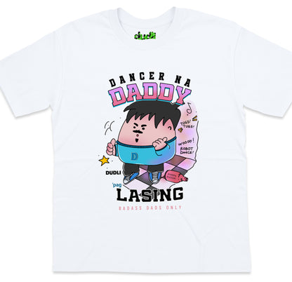 Dudli Playful Graphic Tees - Dancer Dad - Badass Dads ONLY - white - oversized_fit