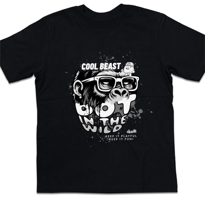 Dudli Graphic Tees Cool Beast Mono - Black - oversized_fit