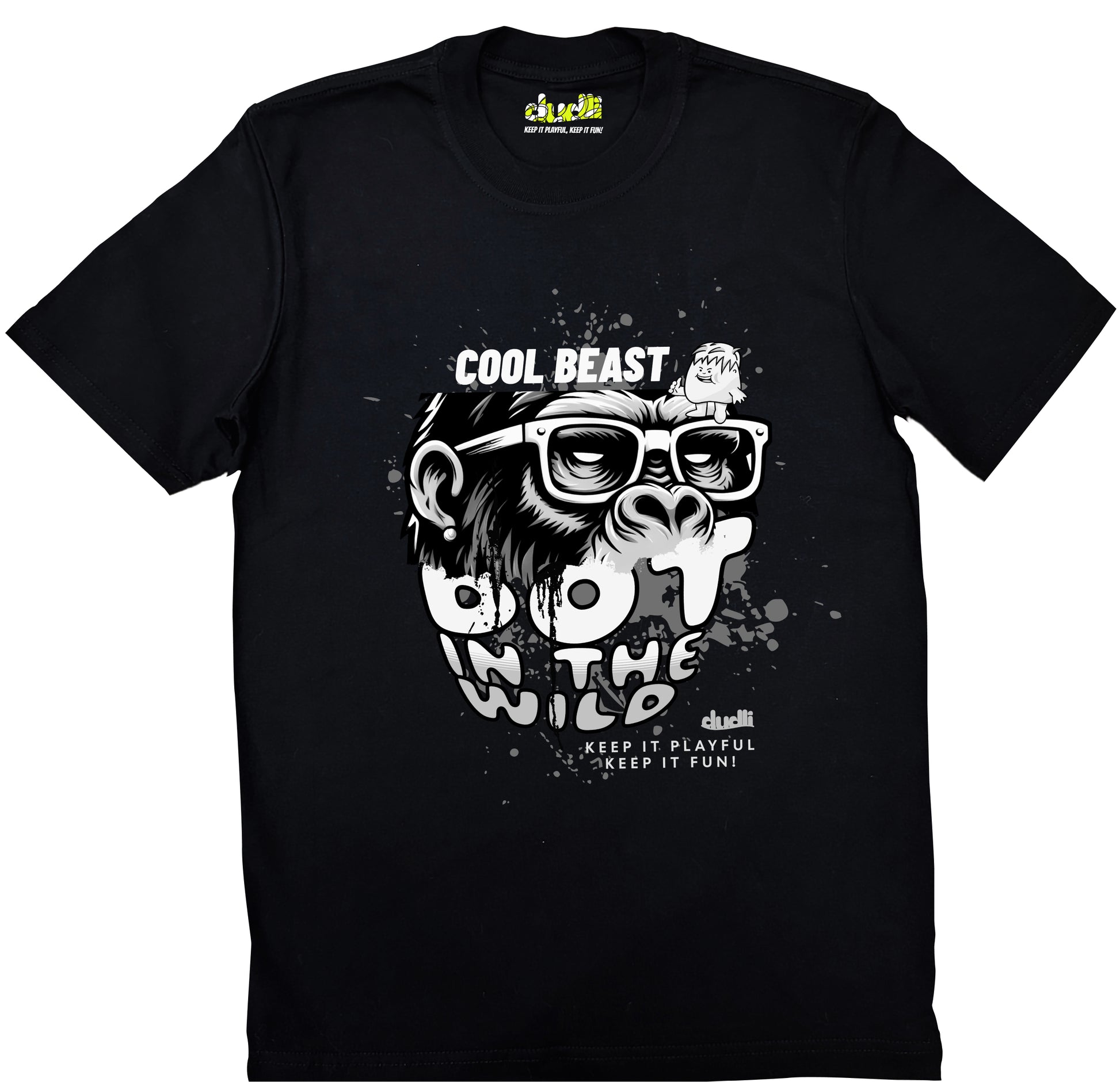 Dudli Graphic Tees Cool Beast Mono - Black - regular_fit